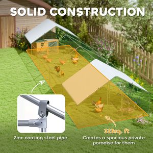 Grande Pollaio a Forma di Torre con Copertura Impermeabile e Anti-UV 9.8FT X 32.8FT X 6.4FT per Uso Esterno in Fattoria o Giardino - Product Image 6