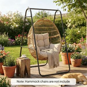 Struttura Nera per Sedia a Dondolo Sospesa, Prodotto Elegante e Confortevole - Product Image 1