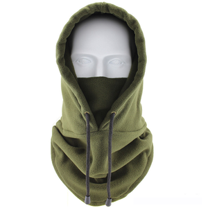 Balaclava unisexe à capuche réglable, cache-cou d'hiver pour le ski en plein air, respirant et imperméable, en polaire verte, taille adulte - Product Image 1