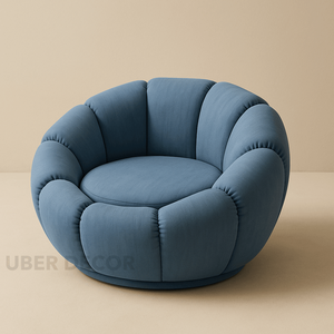 เก้าอี้โซฟาฟักทองสุดหรูพร้อมหมอนเบาะนั่งและหมอนเบาะรองนั่งสำหรับห้องนั่งเล่น - Product Image 4