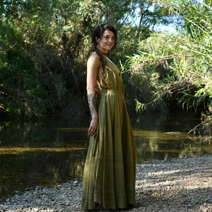 Vestido Maxi de Algodón Estilo Bohemio, Ligero, Estilo Hada, para Vacaciones de Verano y Festivales - Product Image 1