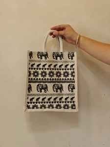 Bolsa de Lona Mini Personalizable con Pintura Mandala en Tela Ecológica, con Arte Tradicional Indio, Estilo Clásico, Bolsa Ecológica Personalizable - Product Image 4