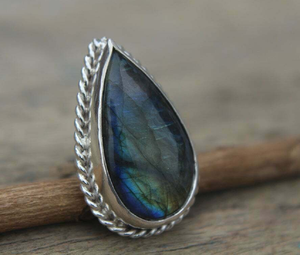 Natural <b>Labradorite</b> <b>Ring</b> 925 Sterling Silver Blue Fire <b>Labradorite</b> Gemstone Jewelry Blue Flash Stone <b>Ring</b> Unique Gift for Her - Product Image 2