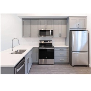 Meuble de cuisine modulaire à fermeture douce, style Shaker, blanc cassé CANA, personnalisé, pour évier de ferme, vente en gros - Product Image 2