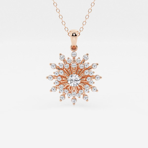 Pendentif rond en diamant de laboratoire 3/4 carats avec chaîne réglable, collier élégant et étincelant, cadeau pour femme - Product Image 6