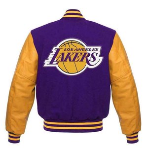High Street Men's Vintage Style <b>Baseball</b> <b>Bomber</b> <b>Jacket</b> Breathable Plus Size Winter Coat College Letterman Lettering Cow Skin - Product Image 3