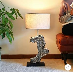 <b>Silver</b> Horse Head Table <b>Lamp</b> with Beige Shade for Home Decoration Durable Design - Product Image 1