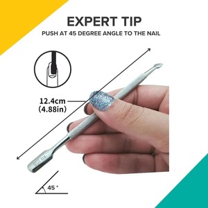 BAFA SURGICAL INSTRUMENTS Dual-End Stainless Steel Cuticle Pusher <b>Nail</b> <b>Tool</b> Manicure Pedicure Non-Slip Grip Precision Tips - Product Image 3