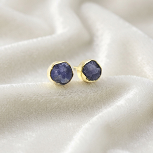 Ratnarachit Tanzanite Baguette <b>Stud</b> <b>Earrings</b> Gold Plated Brass Claw Setting Minimalist Women's Gift Jewelry - Product Image 4
