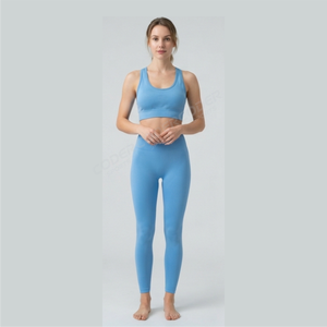 Ropa Deportiva Profesional para Mujer, Conjunto de 2 Piezas para Yoga y Gimnasio, Manga Corta, Secado Rápido y Transpirable - Product Image 5