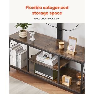 Mobile TV da 45 pollici con supporto per TV fino a 75 pollici, centro intrattenimento con luce LED, presa di corrente e altezza regolabile - Product Image 6