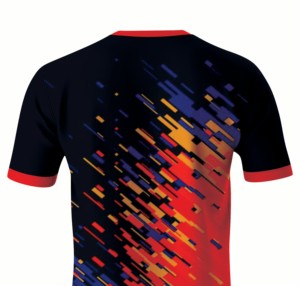 T-shirt à manches courtes en jersey imprimé numériquement, motif abstrait minimaliste aux éclaboussures de couleur, coupe droite, style artistique moderne pour les tendances actuelles - Product Image 6