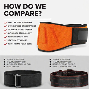 Custom Neoprene Heavy Duty Breathable Eco-Friendly Lightweight Professional Protection Weightlifting Double Belt Adjustable Gym - Product Image 4