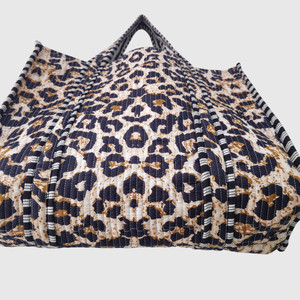 Sac fourre-tout en toile à imprimé léopard, style tendance, ouvert sur le dessus, pour le shopping en toutes saisons - Product Image 3