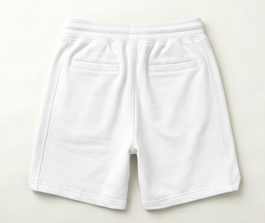 Pantalones Cortos de Punto de Algodón Blanco para Hombre, Cintura Media, Cordón Ajustable, Estilo Bermuda Informal, Bolsillos, Transpirables, Corte Regular - Product Image 2