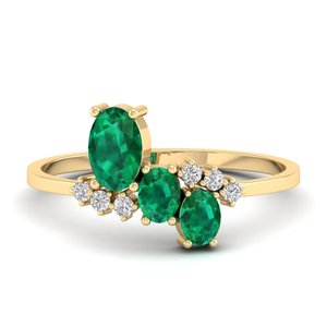 REYES Latest Design Women Wedding Anniversary Gift Fine Jewelry 925 Sterling <b>Silver</b> Emerald Gemstone and Moissanite Rings - Product Image 6