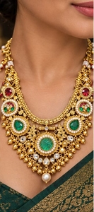 Gold Plated Alloy Wedding <b>Jewelry</b> <b>Set</b> Necklace Earring <b>Set</b> Quartz <b>Pearl</b> Vintage Floral Chain Pendant Imitation <b>Jewelry</b> for Women - Product Image 2