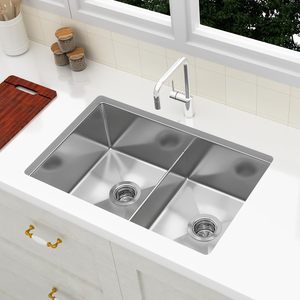 Fregadero de acero inoxidable hecho a mano de un solo tazón, antióxido y a prueba de arañazos, drenaje silencioso para cocinas de gran volumen, 1 unidad - Product Image 4