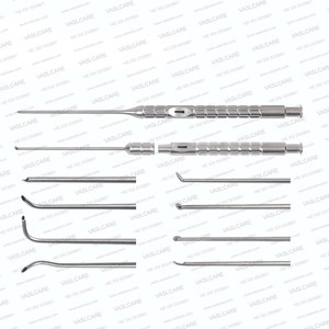 Kit de instrumentos microquirúrgicos de oído Vaslcare de acero inoxidable alemán para timpanoplastia y mastoidectomía, con disección de oído y flapa de canal. - Product Image 3