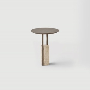 Mesa de Cóctel de Aluminio de Alta Calidad, Mueble de Primera Calidad con Detalles Metálicos, Mesa Auxiliar para el Hogar, Hotel, Vino y Bebidas, Latón - Product Image 2