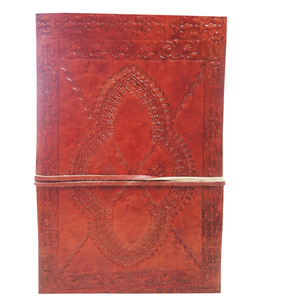 Vintage Strap Closure Embossed Leather <b>A6</b> Customizable Journal <b>Diary</b> Hand Engraved Hardcover Retro - Product Image 1