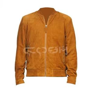 Chaqueta Bomber Clásica de Cuero Suede Marrón para Hombre, Proveedor de Ropa Exterior de Moda con Cierre de Cremallera - Product Image 3