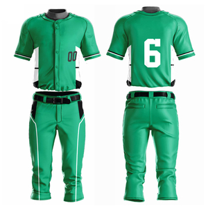 Conjunto de Uniforme de Béisbol Verde para Hombre, Jersey de Manga Corta y Pantalones, Impresión Sublimada, Secado Rápido, Poliéster, Todas las Temporadas, Números de Equipo para Adultos - Product Image 4