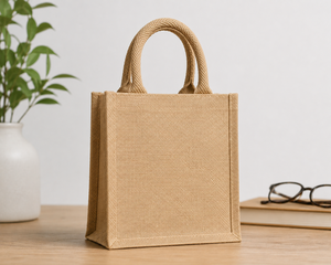 Sac fourre-tout en jute écologique, optez pour le vert, sac cadeau durable - Product Image 5