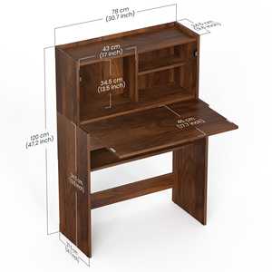 Escritorio Karmiya Brown Maple WFH, una Práctica Mesa para Estudiar y Trabajar con el Ordenador Portátil, con Estantería para el Hogar o la Oficina - Product Image 6