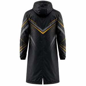 Veste de pluie à capuche personnalisée pour hommes, design sportif, revêtement PVC, doublure intérieure en maille polyester, coupe-vent, vêtements de travail en plein air, service OEM - Product Image 3