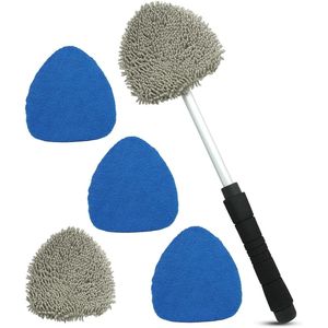Set di Strumenti per la Pulizia dell'Auto con Manico Estensibile, 3 Pezzi in Microfibra, 2 Pezzi in Ciniglia, Strumento per la Pulizia del Parabrezza, Cura degli Interni - Product Image 1