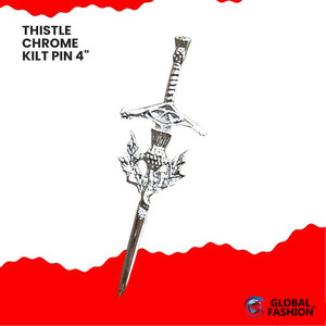 Épingle à kilt traditionnelle écossaise avec motif thistle, finition chromée, accessoire pour kilt écossais et irlandais 2026 - Product Image 4