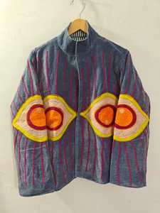 เสื้อแจ็คเก็ตซูซานีปักมือสุดหรู ผ้ากำมะหยี่วินเทจ สไตล์โบฮีเมียน เอธนิค  เสื้อคลุมผ้าฝ้ายเย็บติดกันแบบสองด้าน สำหรับฤดูหนาวสำหรับผู้หญิง - Product Image 4