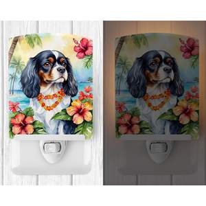 Certifiée UL Cavalier Spaniel Luau Veilleuse en céramique compacte 6x4x3 multicolore pour chambre à coucher salle de bain pépinière couloir cuisine - Product Image 2