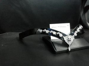 แถบคิ้วหนังอินเดียที่หรูหราด้วยคริสตัลสีดำสำหรับผลิตภัณฑ์ม้า - Product Image 5