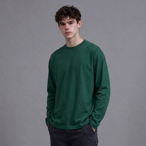 Men's White Basic Long Sleeve Tee 100% Cotton O Neck Straight Fit Soft Comfortable Casual <b>Shirt</b> Wholesale Clothing Supplier - Product Image 3