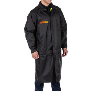 Custom Logo Men's Black Polyester Waterproof <b>Rain</b> <b>Jacket</b> With Heat Transfer Printing For Industrial Workwear Adults - Product Image 4