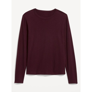 Oversized Men's Long Sleeve O-Neck Knitted <b>Yarn</b> Dyed T-Shirt Solid Color Regular Fit Cotton/<b>Bamboo</b> Fiber Breathable Quick Dry - Product Image 5