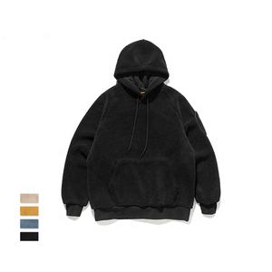 Oem Custom Letter Embroidery 1/4 Zip Fuzzy Hoodies Winter Heavy Weight Teddy <b>Man</b> <b>Sherpa</b> <b>Hoodie</b> - Product Image 2