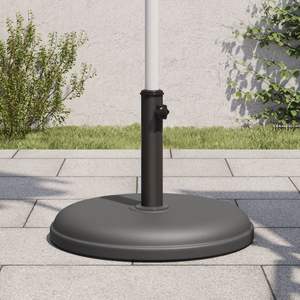 Base de parasol en fer de 33 lb avec support en plastique gris foncé pour parasol en béton - Product Image 1