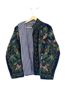 Handmade <b>Velvet</b> Suzani <b>Jacket</b> Eco-Friendly Breathable Cotton Floral Embroidery Full Sleeves Vintage Boho Botanical Design Winter - Product Image 2