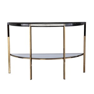 Ultra Slim Modern Iron Frame Rock Slab Edge <b>Foldable</b> Console <b>Table</b> Space Saving Entryway Furniture for Compact Homes - Product Image 2