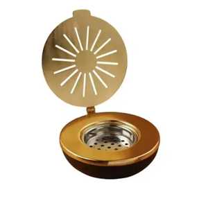 Brass Incense <b>Burner</b> Aromatic Diffuser With Sunburst Lid Design Incense <b>Burner</b> Black & Golden Premium Design - Product Image 1