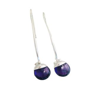 Prix de gros fait à la main Super qualité 925 boucles d'oreilles en argent Sterling Design créatif améthyste naturelle pierres précieuses mariages à la mode - Product Image 1