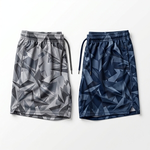 Pantalones cortos de malla con gráfico de rejilla cibernética digital personalizados, pantalones cortos deportivos de entrenamiento de baloncesto por sublimación para hombre - Product Image 2