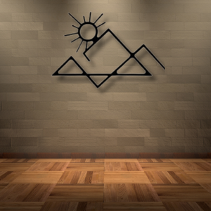 Décoration Murale Métallique Moderne Minimaliste Montagne et Soleil, Style Nordique, Art Géométrique Découpé au Laser, pour Salon et Décoration Intérieure - Product Image 2