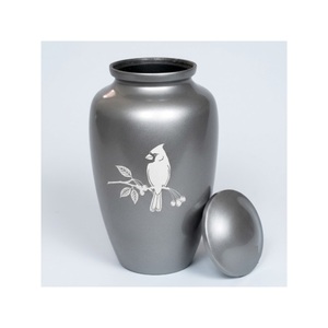 Urna Funeraria de Aluminio Hecha a Mano con Diseño de Pájaro Cardenal para Cenizas Humanas Adultas, Urna Conmemorativa, Artículos Funerarios al por Mayor - Product Image 1
