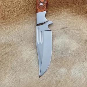 มีดใบตายเหล็กกล้าไร้สนิมเกรดอุตสาหกรรม ด้ามไม้ ปลอกหนัง สำหรับตั้งแคมป์ ล่าสัตว์ รับผลิตแบบ OEM - Product Image 2