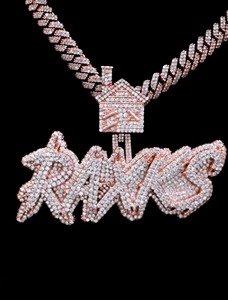 Colgante de Nombre en Capas para Mujer con Diamantes de Moissanita Reales, Sin Cadena, Nombre Personalizado, Letra, Plata Maciza 925 - Product Image 4