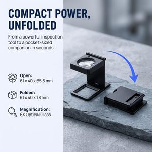 Loupe pliante en métal OEM personnalisée 6X, lentille de 30 mm, lumière LED et UV avec échelle à double système et batterie rechargeable - Product Image 4